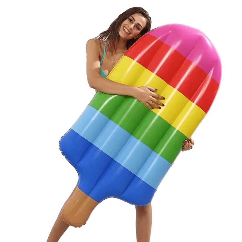 f37b98fafb9592ffda1472ffc18e3785.png Inflatable Float Pool Raft Popsicle Floatie Lounge Pool Lounger Water Fun Summer Beach Party Toys for Kids Adults 59" X 31.5" - Image 1