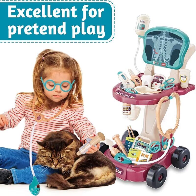 9edde7264ac813356b544ae0a7c28f9d.jpg 29-Piece Children's Doctor Set - Role Play Medical Kit with Sound, Includes Dentist and Vet Accessories, Ideal Birthday Gift - Image 1