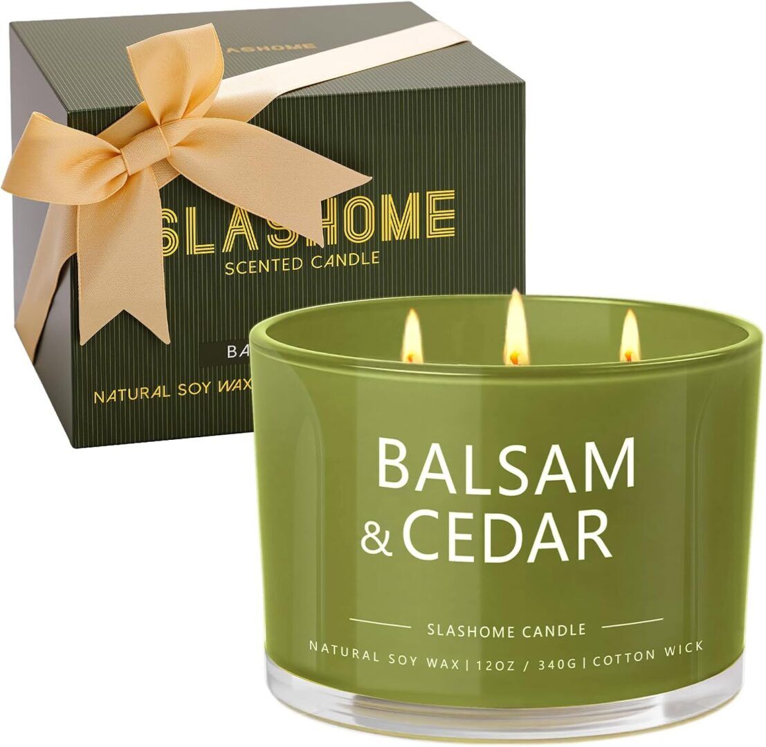 490fd001a2a00929dbf414a9713da271.jpg Luxury Balsam Cedar 3-Wick Soy Candle - 12oz, Long-Lasting 60+ Hour Burn, Perfect Holiday Gift for Men & Women, Elegant Winter Home Decor - Image 1