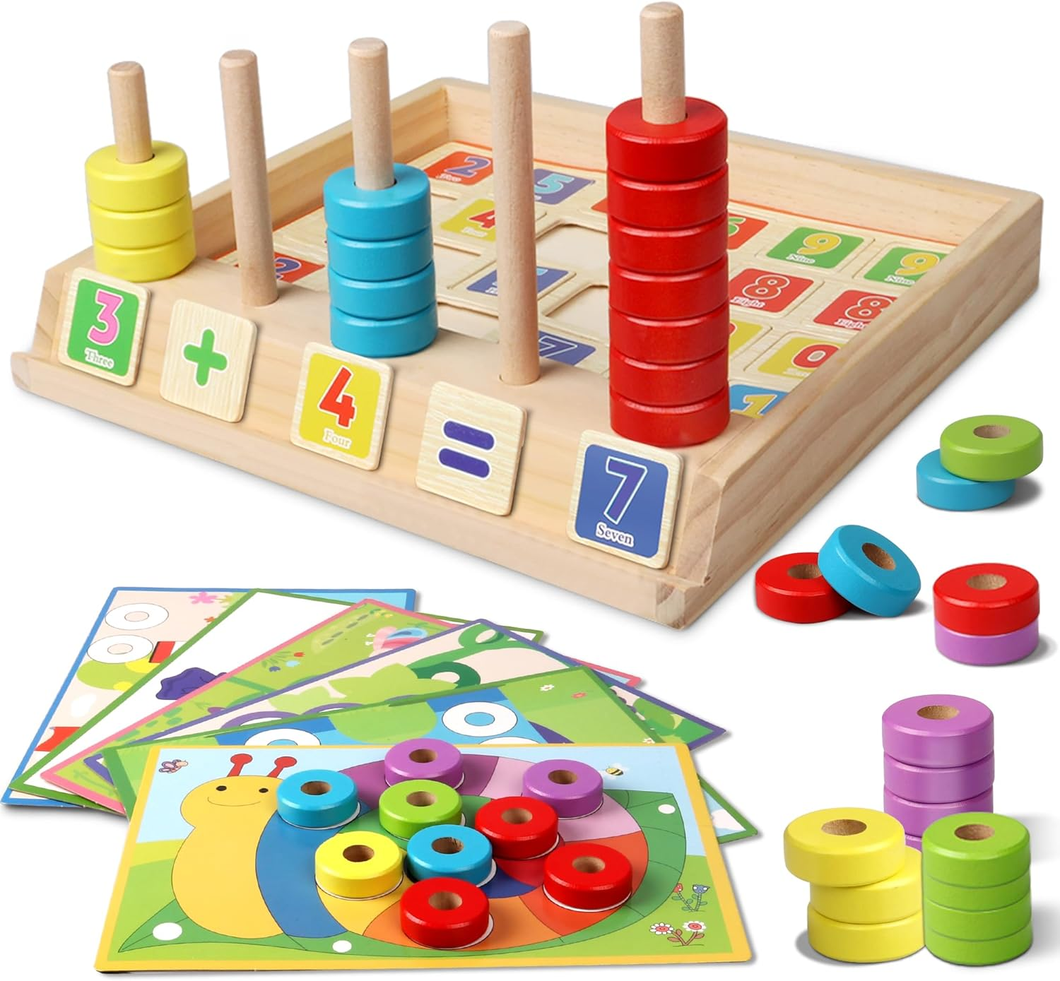 "Montessori Wooden Number Blocks: Educational Math Toy for Preschoolers" - Image 1
