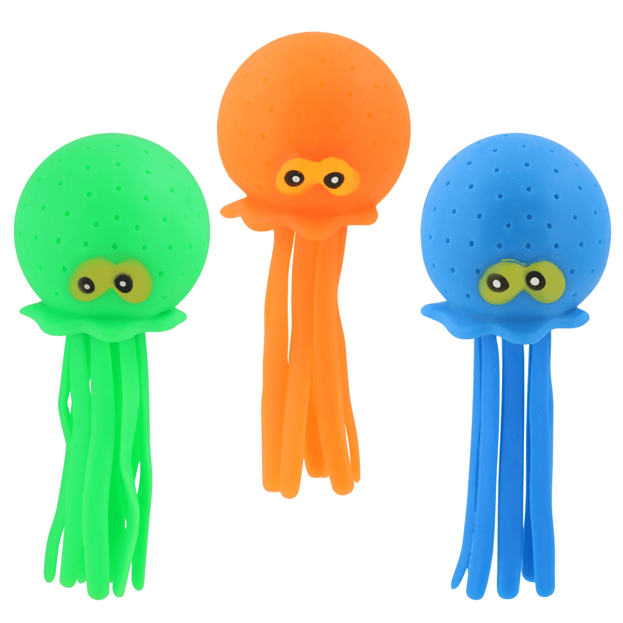 Squishy Squids Light-Up Green Blue Orange Indoor-Outdoor Kids Water Play, Ages 3+, Unisex, 3 Pack - Image 1