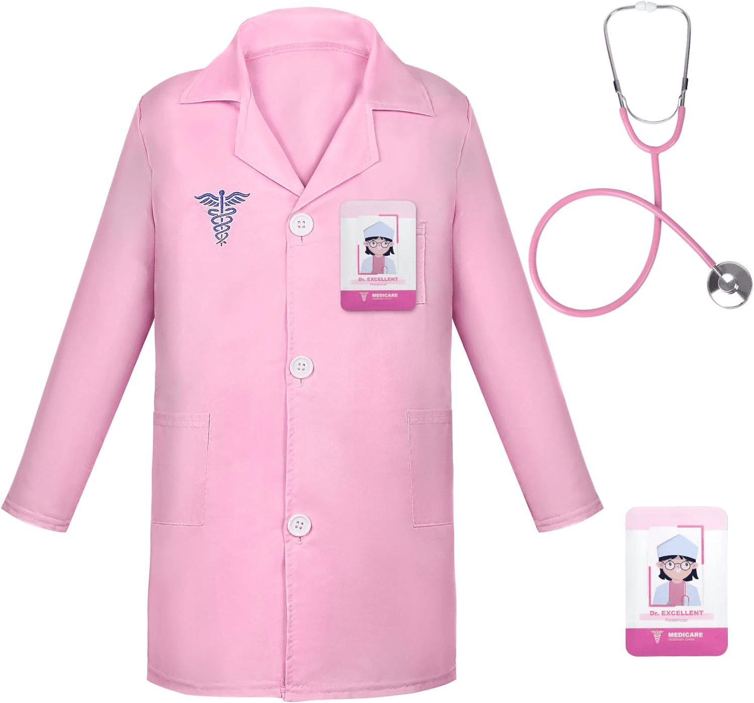 "Pink Doctor Kit for Girls - Toddler Medical Toy with Costume, Stethoscope, and More!" - Image 1
