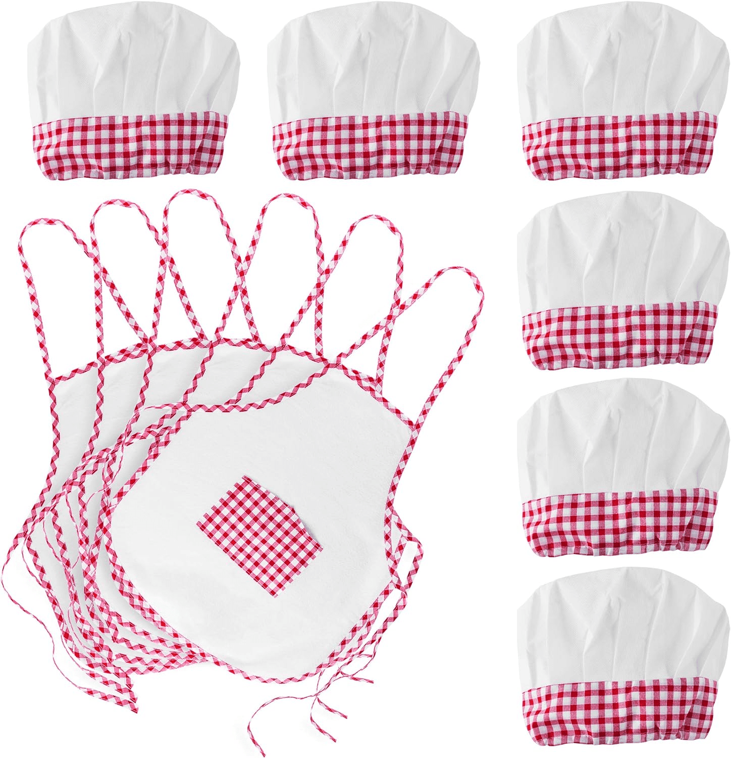 2e486b06f9b557753466ae44bb615909.png "Ultimate Kids Cooking and Baking Apron Set - 12 Piece with Chef Hat, Pocket, and Red Chef Costume for Career Role Play" - Image 1