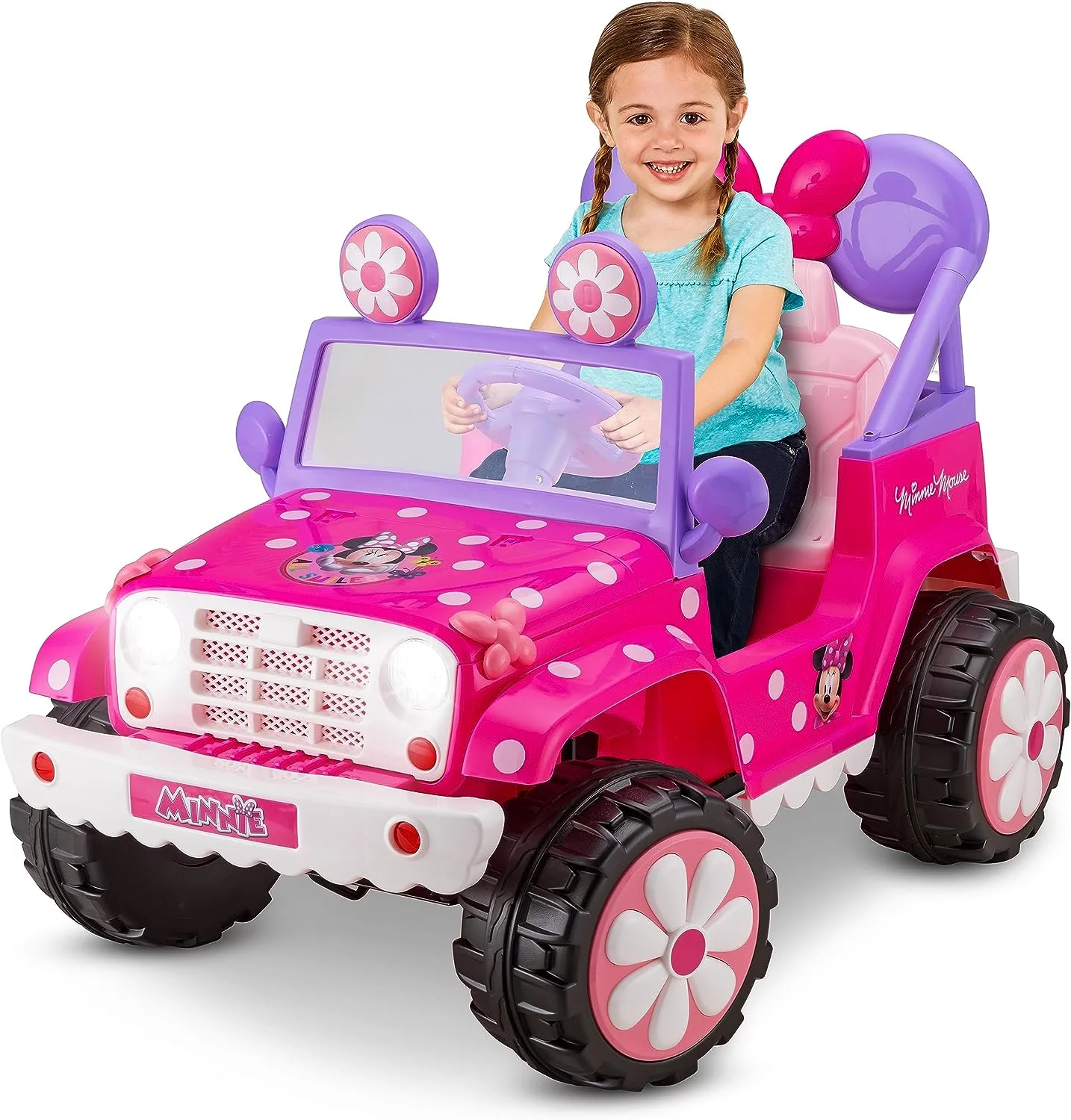 Kid Trax  Minnie Mouse 6V Ride-On Toy - Flower Power 4X4 Battery Powered Outdoor Toy - Ages 3-5 - Up to 60 Lbs - Working Headlights and Sounds - Pink Minnie Mouse Ride-On for Toddlers, Girls, Boys - Image 1