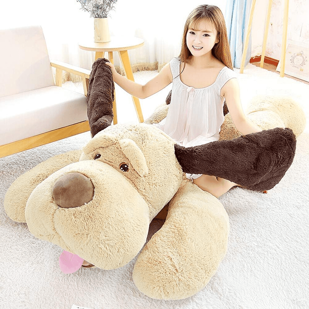 "Jumbo Cuddly Dog Plush Pillow - 51 Inch Giant Stuffed Animal for Kids and Pets" - Image 1