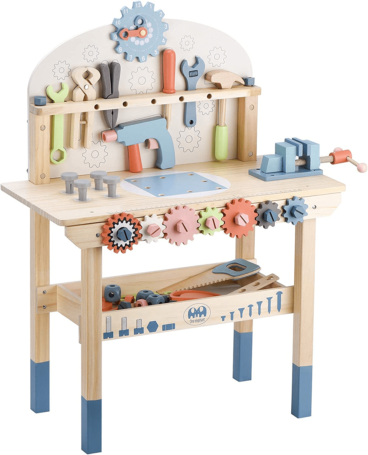 "Kids Wooden Tool Bench Workshop with Tools Set - Fun Construction Toy for Boys and Girls Ages 3-5" - Image 1