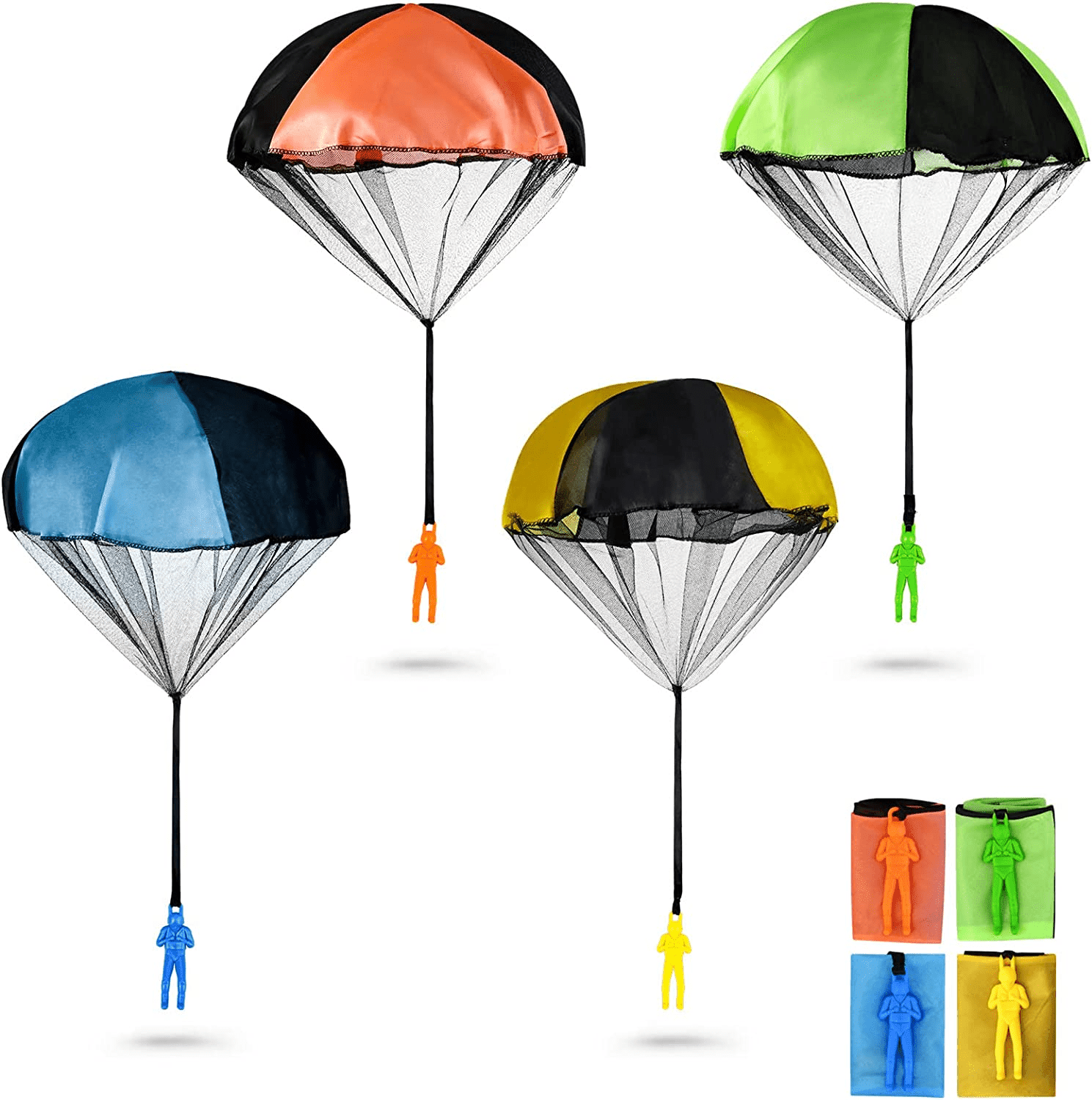 Tangle-Free Throwing Army Toy Parachute Set - Outdoor Flying Toys for Kids (4 Pieces) - Image 1