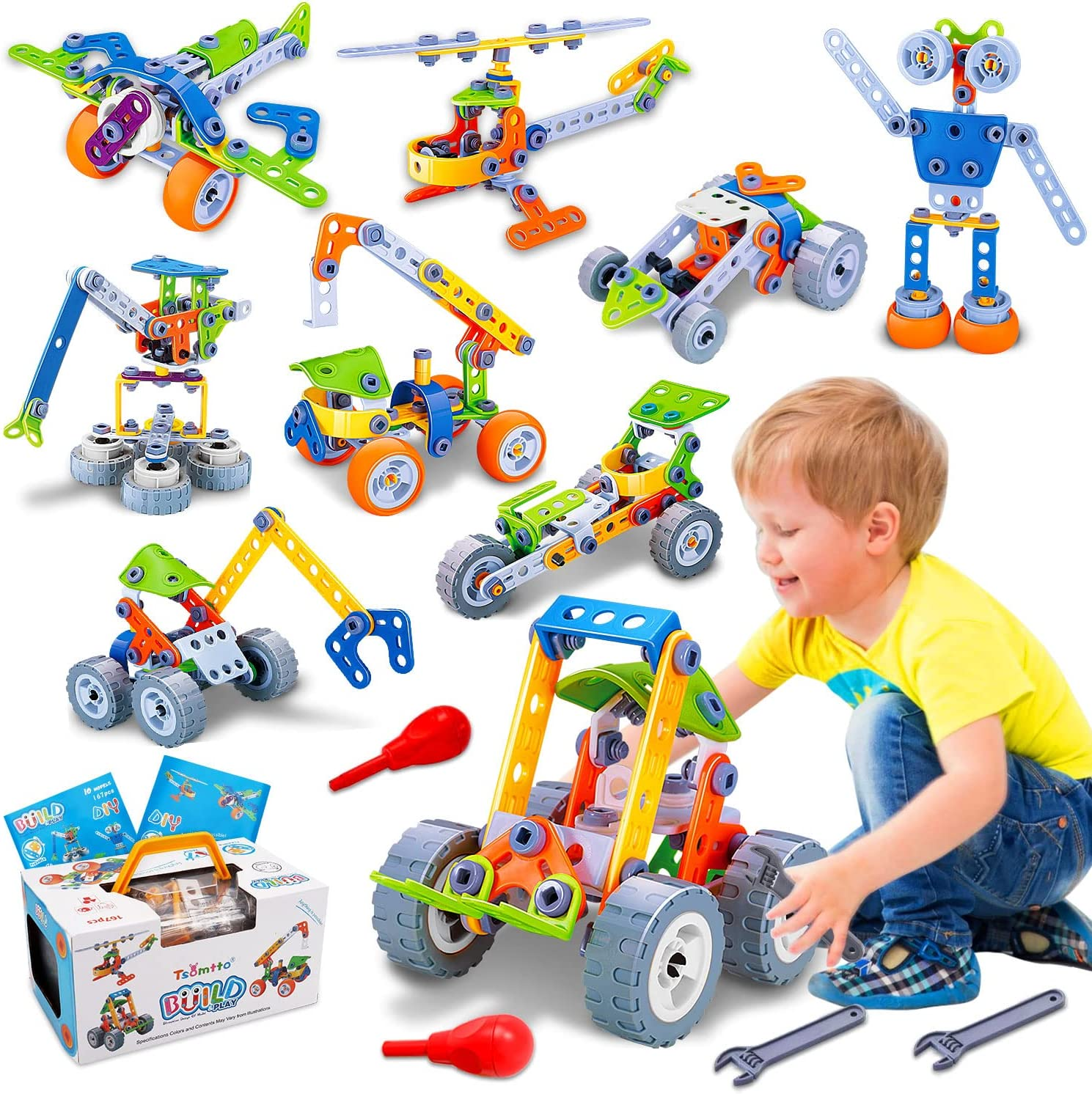 "Ultimate 10-in-1 STEM Building Toys for Boys Ages 4-8 - Fun Educational Activities and Creative Games for Christmas and Birthdays!" - Image 1