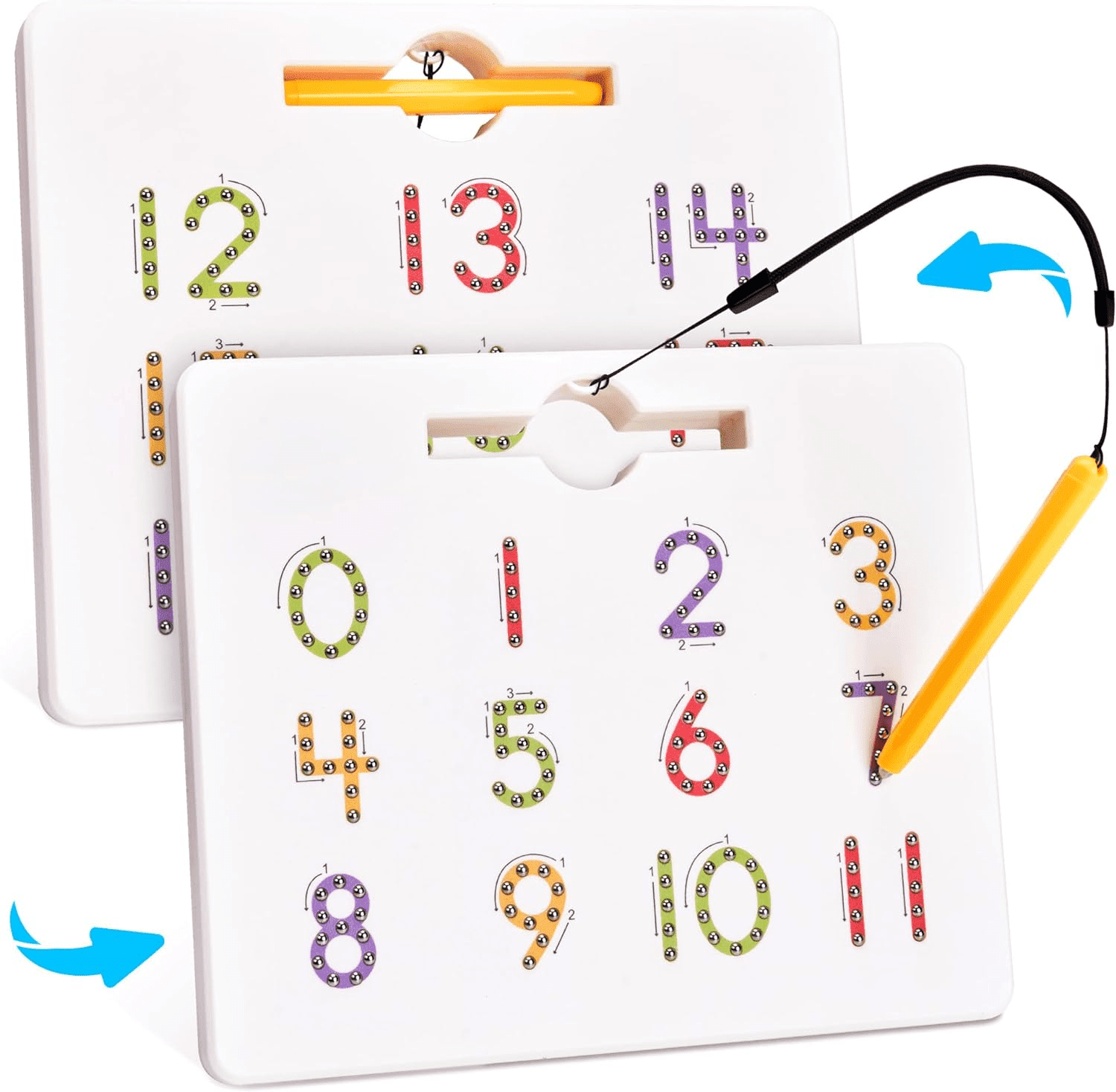 Magnetic Number Tracing Board, 2 in 1 Double Sided Numbers 1-20 Writing Board for Toddlers & Kids, Preschool Handwriting Learning Toys, Educational Math Manipulatives - Image 1