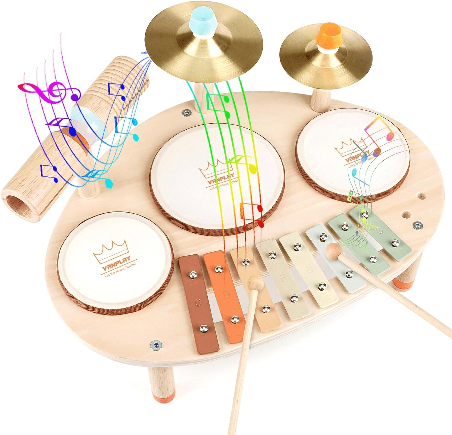 6f9cad7e919a065055210d997f322a70.png "Deluxe Kids Drum Set - Natural Wooden Musical Toy with Xylophone for Toddlers | Perfect Montessori Gift for Ages 1-3 | Ideal Birthday Present for Boys & Girls!" - Image 1