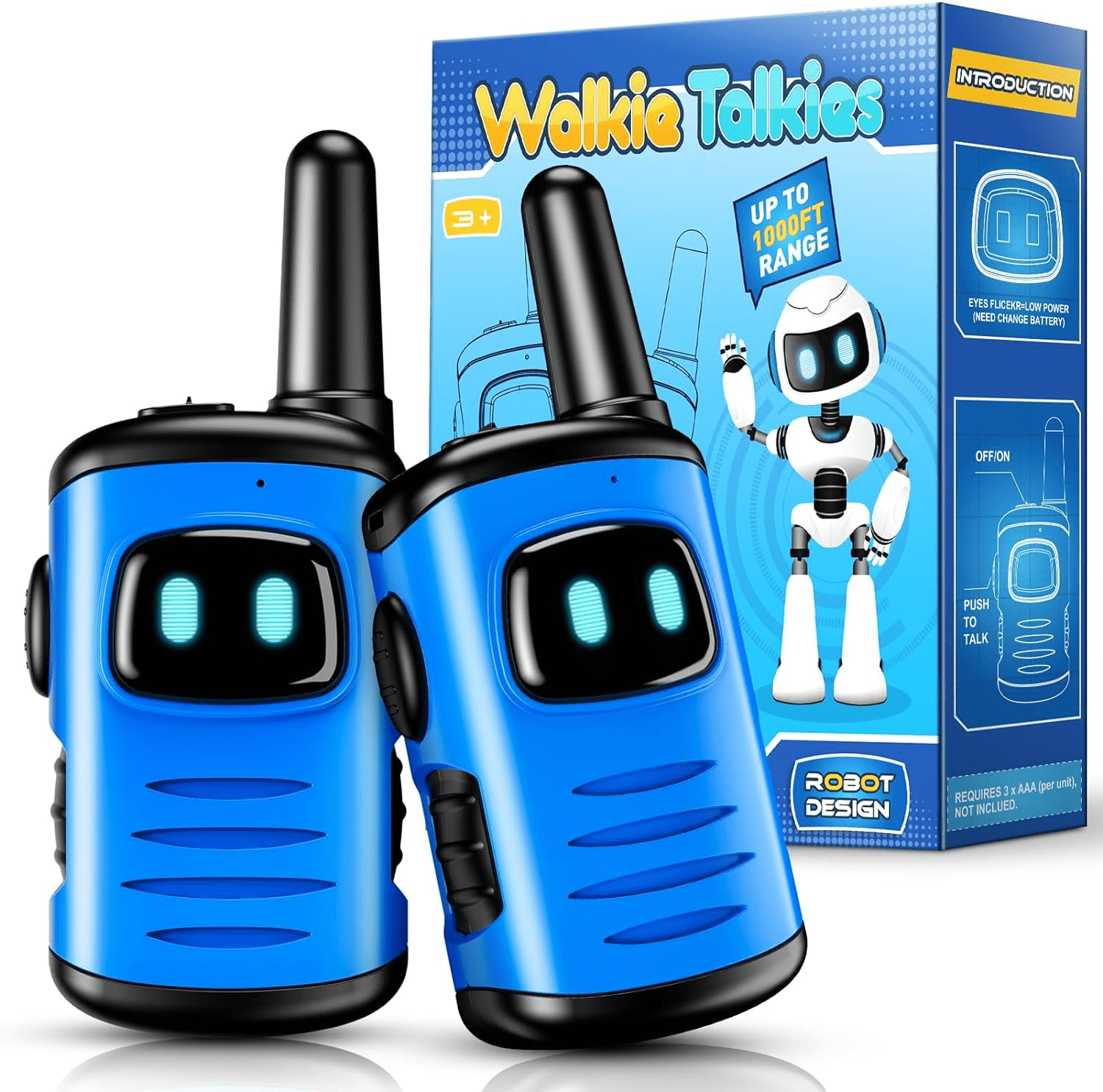 " Mini Robot Walkie Talkies - Perfect Birthday Gifts for Boys Ages 3-10 | Fun Outdoor Camping Toys (2 Pack)" - Image 1