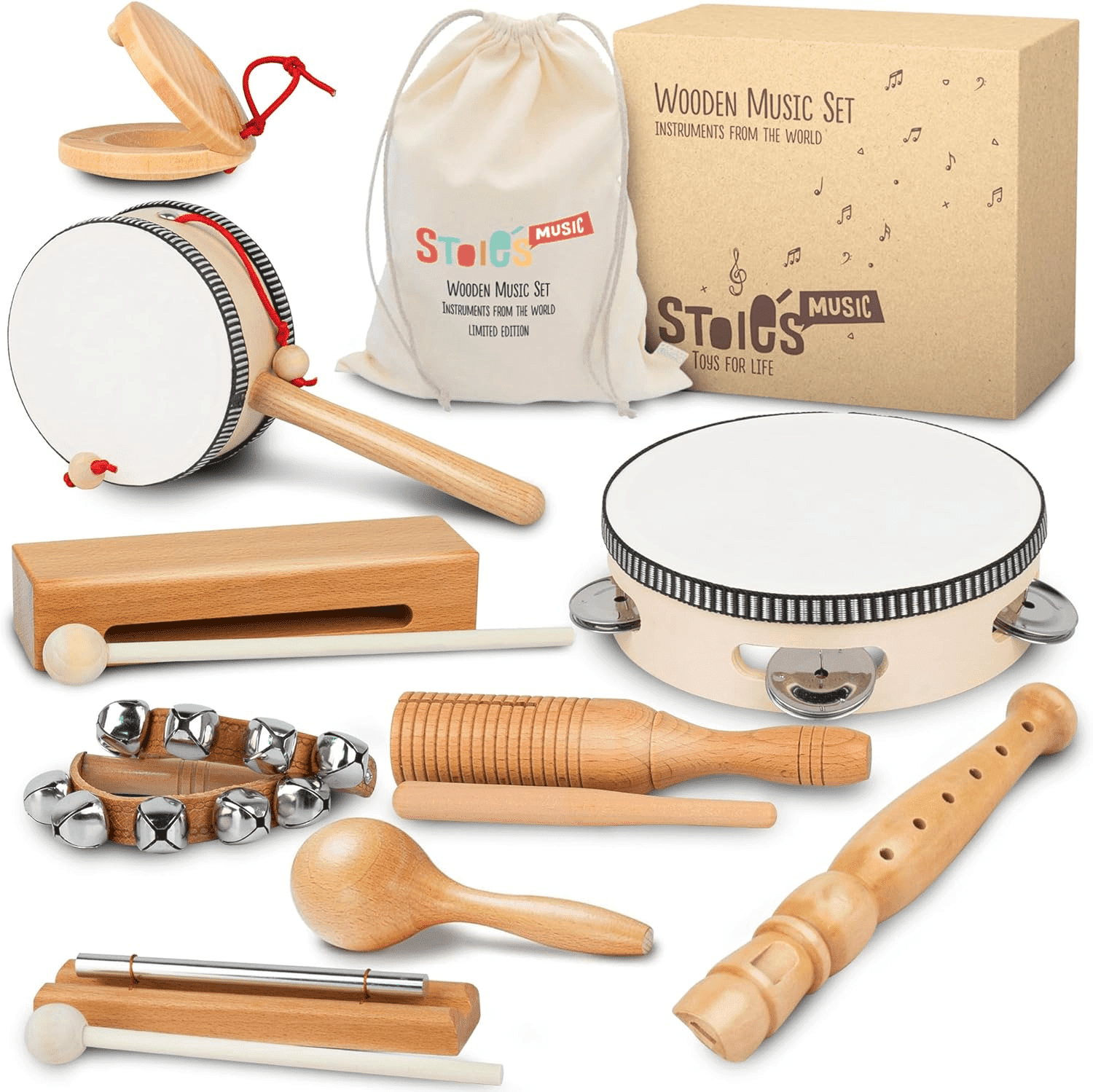 " Montessori Wooden Musical Instruments for Kids Ages 3-9 - Fun & Engaging Toys for Young Musicians!" - Image 1