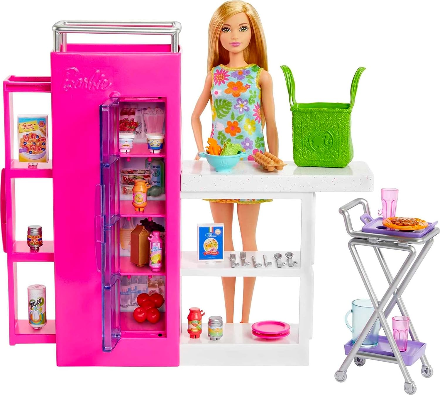 Doll & 25+ Accessories, Ultimate Pantry Playset with Doll House Furniture, Food-Themed Pieces & Sticker Sheet - Image 1