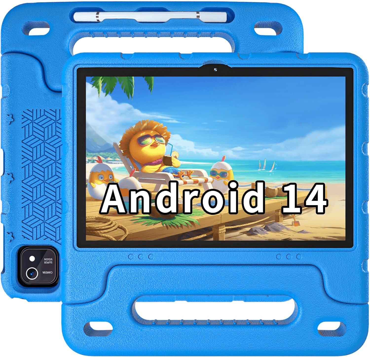 "Ultimate Kids Tablet - Android 14, 10-Inch, 64GB Expandable, Dual Camera, Parental Control & Protective Case - Perfect for Learning & Fun!" - Image 1