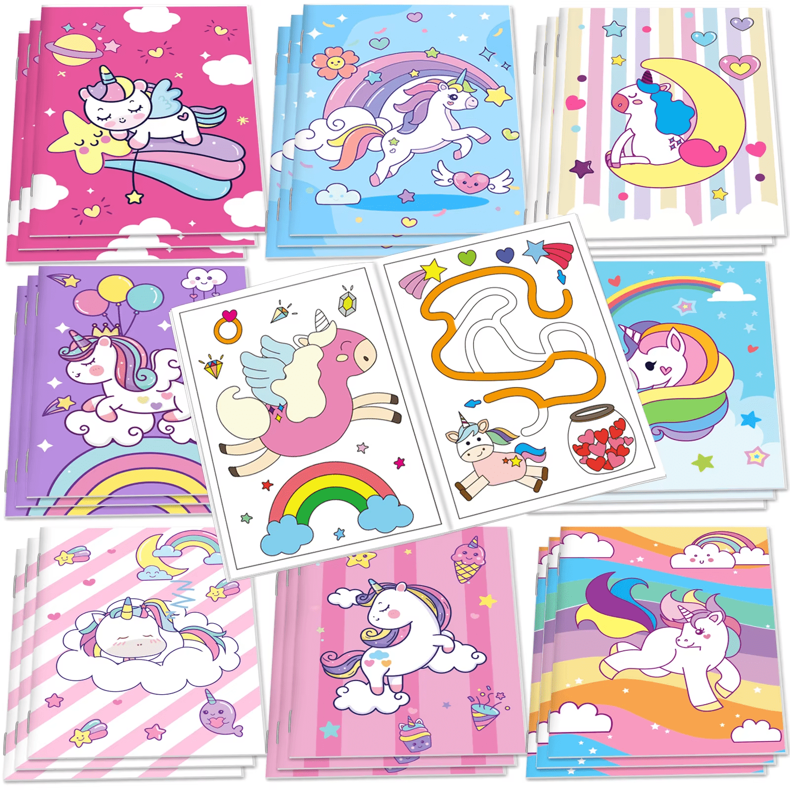 24-Piece Set of Mini Unicorn Coloring Books for Kids - Ideal Party Favors and Birthday Goodies - Image 1