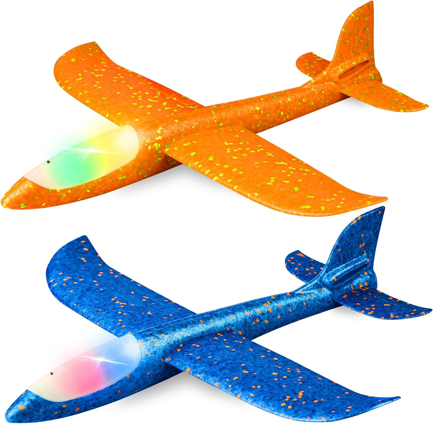 d95bfd356d67518eacb932297519c1f5.png 2 Pack LED Light Up Glider Airplane - 17.5" Large Flying Toy with 2 Flight Modes for Kids Ages 3-9 - Perfect Outdoor Sports Gift & Birthday Party Favor! - Image 1