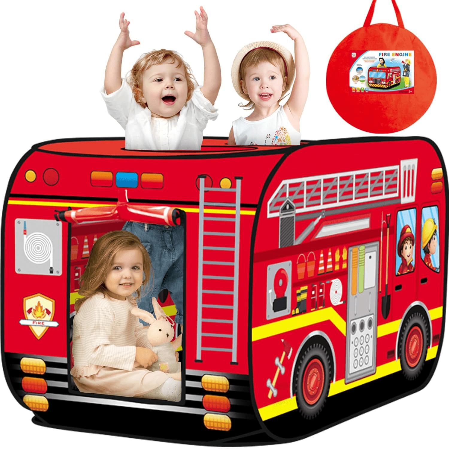 6c87028cb841d28675d70c3098e659d5.png Fire Truck Pop-Up Play Tent for Toddlers - Indoor & Outdoor Fun for Kids Aged 1-5 Years - Image 1