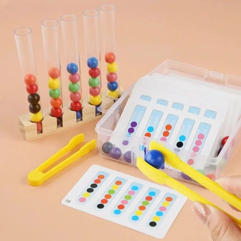 Clip Beads Test Tube Educational Toys for Children's Logic and Fine Motor Skill Development in Montessori Learning Environments - Image 1