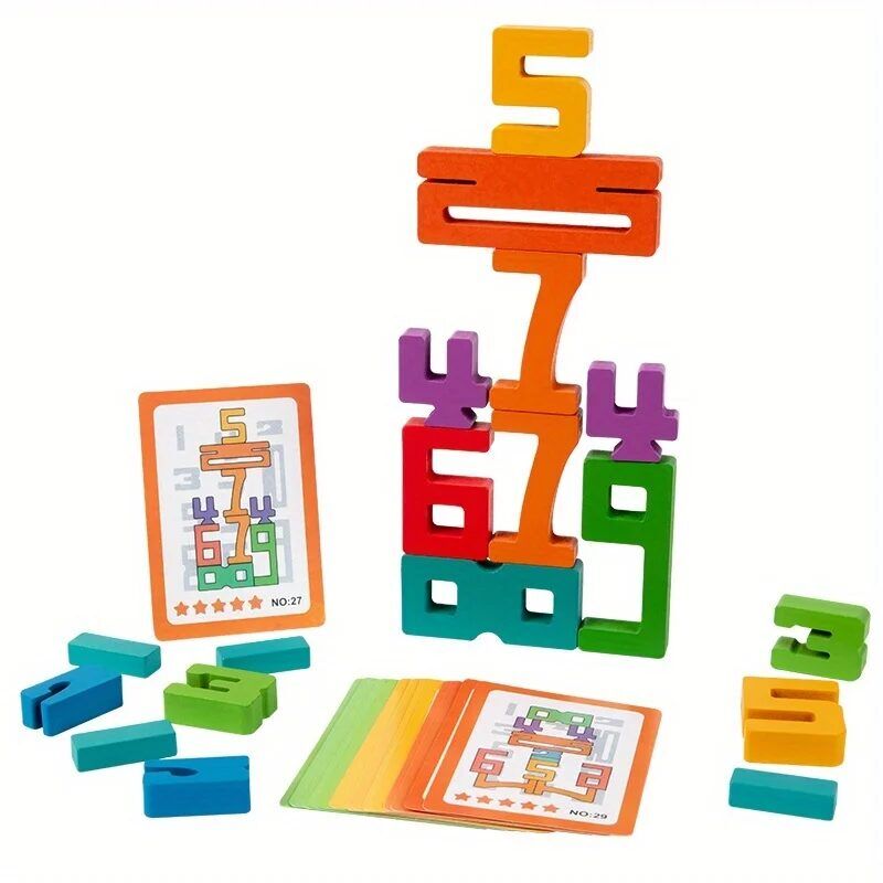 Children's Wooden Number Blocks: Educational Math Game, Preschool Logic Toys, Safe Wood, Kindergarten Learning Resources - Image 1