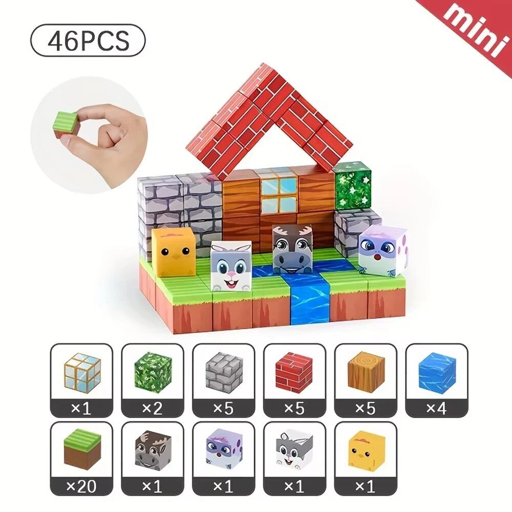 Magnetic Building Blocks - Mine Magnet World Edition Construction Set for STEM Learning and Sensory Play for Boys and Girls - Image 1
