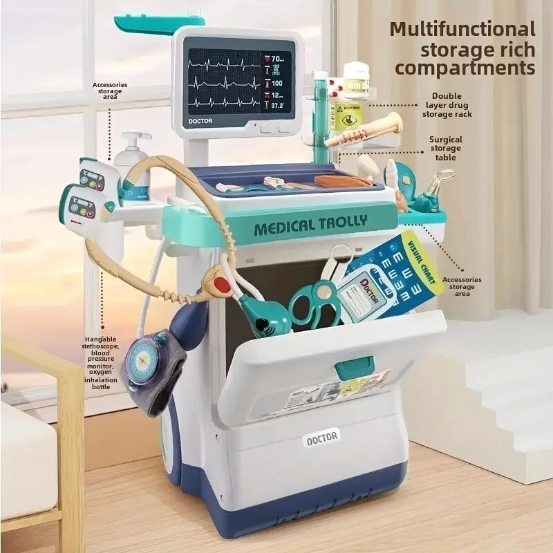 Medical Desk Set for Children: Roleplay and Home Simulation Toys for Boys and Girls - Image 1