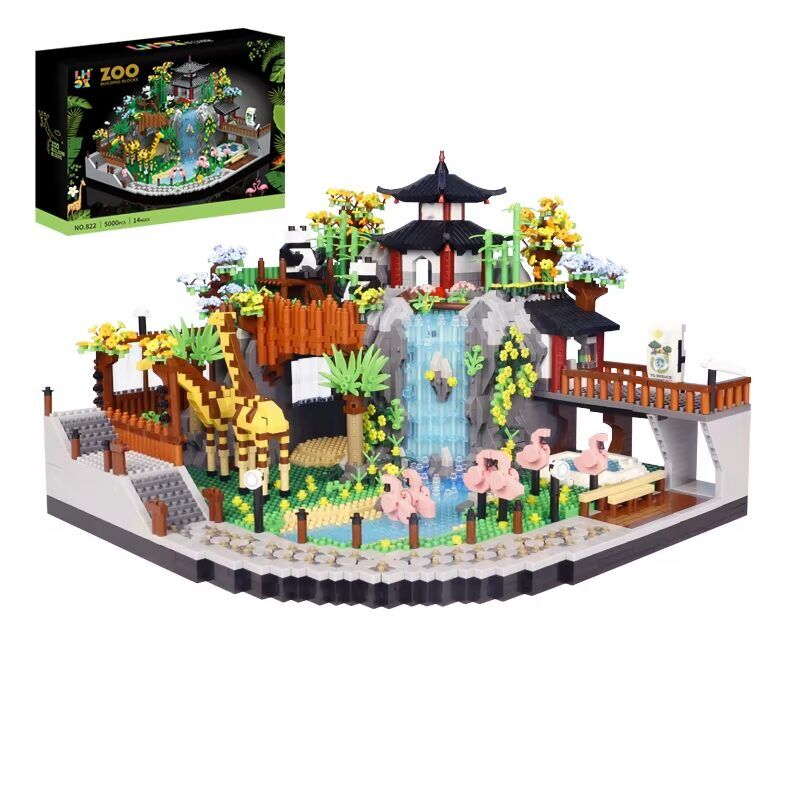 5000-Piece City Zoo Gardens Building Blocks Set - Giraffe and Panda Zoological Animal Park Street View Micro Brick Toys for Kids - Image 1
