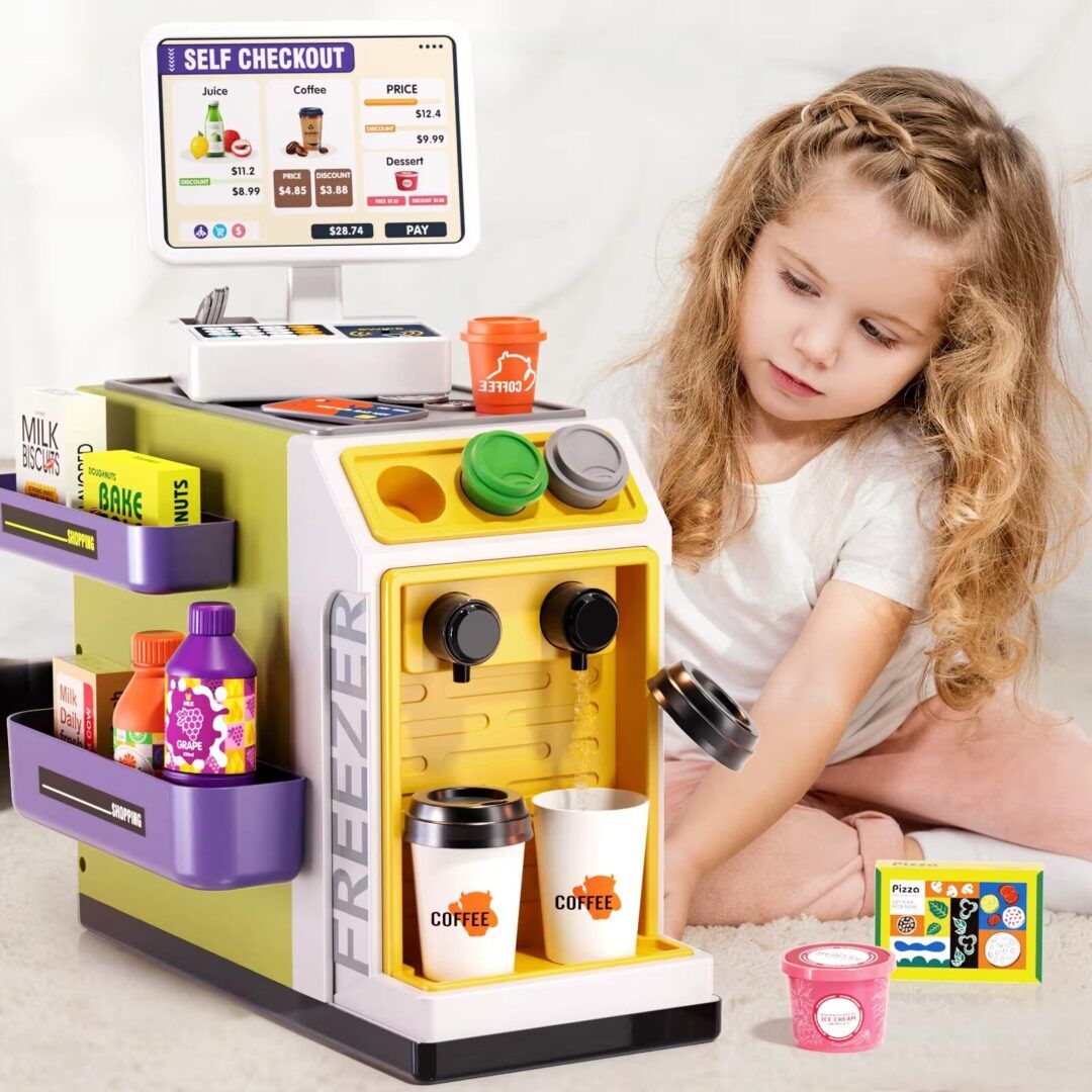Children's Supermarket Radio Toy Vending Machine - Educational Puzzle Playset for Ages 3-6 - Image 1