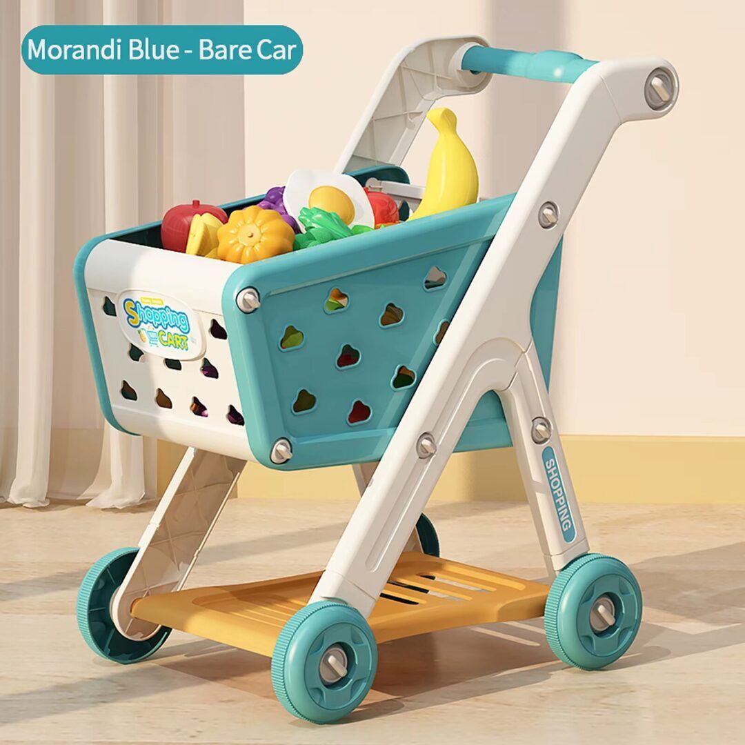 Children's Shopping Cart Toy - Interactive Kitchen Supermarket Set for Boys and Girls with Music and Fruit Cutting Features - Image 1