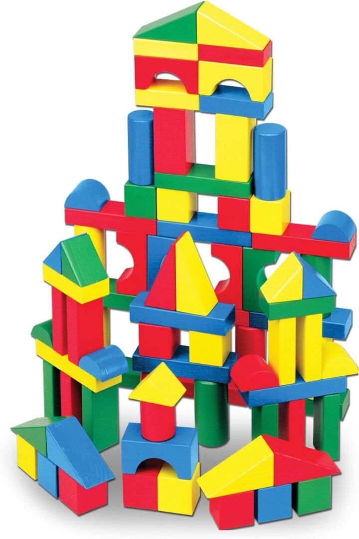 e96b4a3d9d9cd1be434b1ef2da4f9330.jpg 100-Piece Wooden Building Blocks Set - Colorful Sorting & Stacking Toys for Toddlers Ages 2+ - Eco-Friendly Fun in 9 Shapes! - Image 1