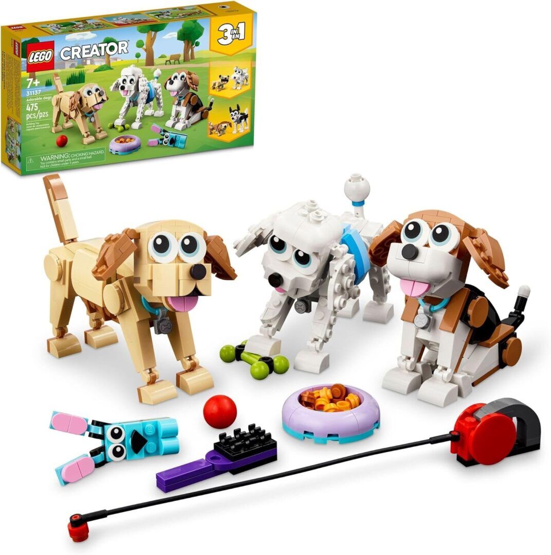Creator 3-in-1 Adorable Dogs Building Set - Fun & Educational Pretend Play for Kids Ages 7+ - Perfect Christmas Gift - 31137 - Image 1