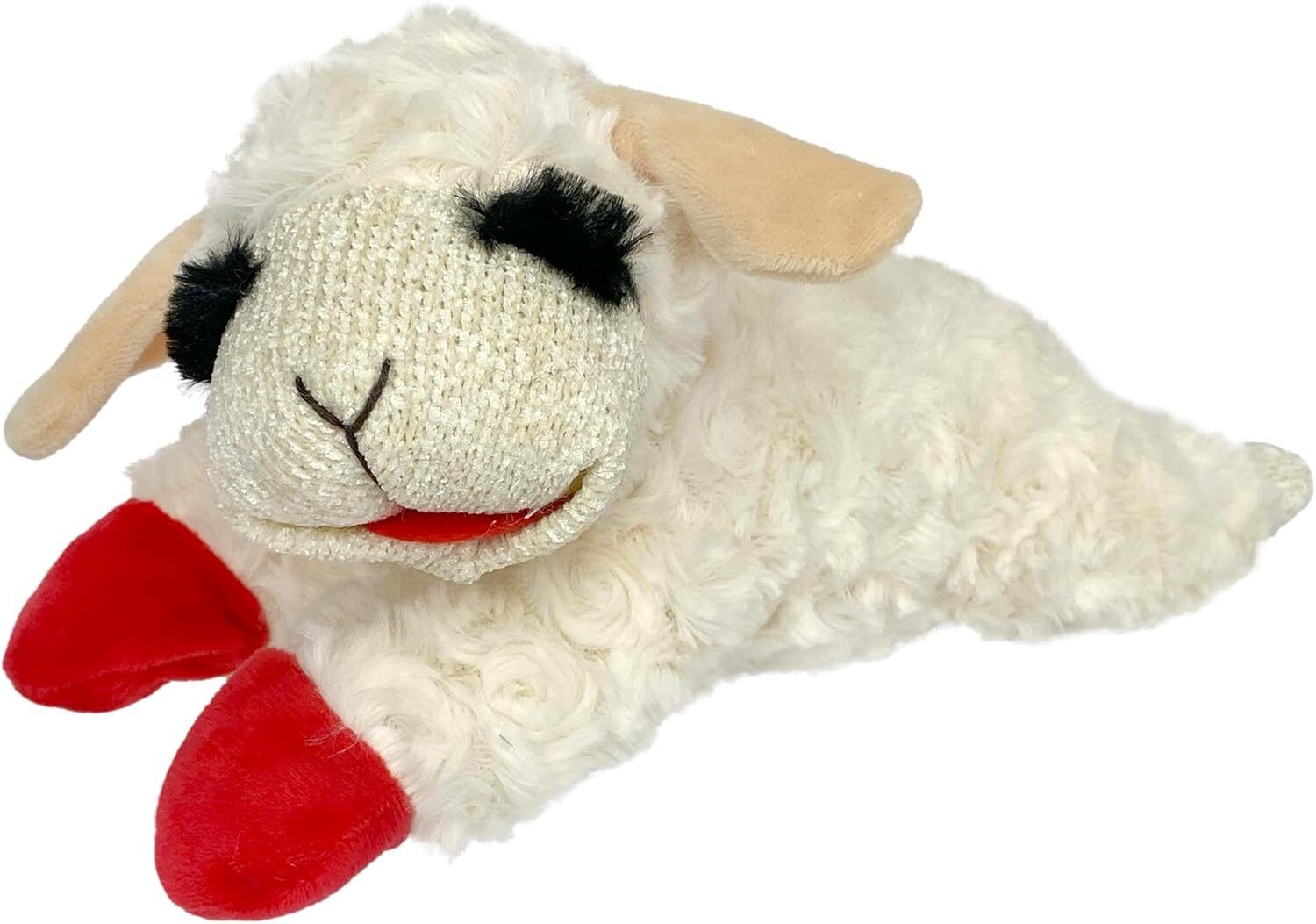 Mini Lamb Chop Plush Squeaky Pet Toy - Officially Licensed, 10" White Cuddle Buddy - Image 1