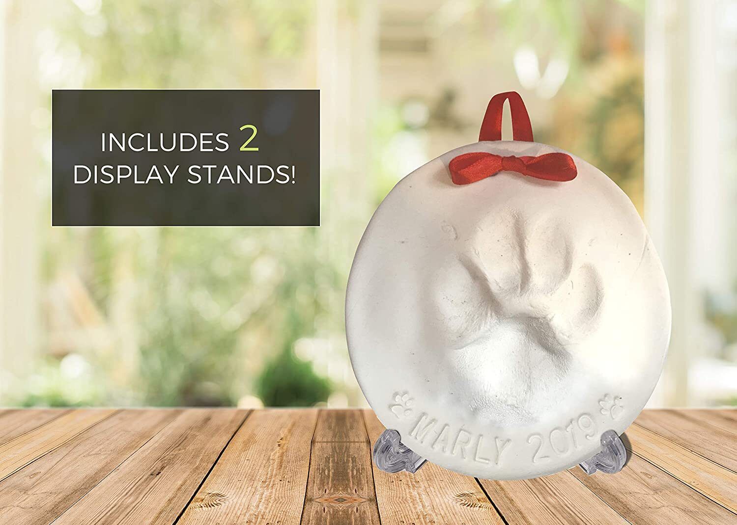 Ultimate Pawprint Keepsake Kit - Create Cherished Christmas Ornaments for Your Pets! Includes Personalization Tool & Display Stands, Non-Toxic Air-Dry Clay, Makes 2 Keepsakes! - Image 1