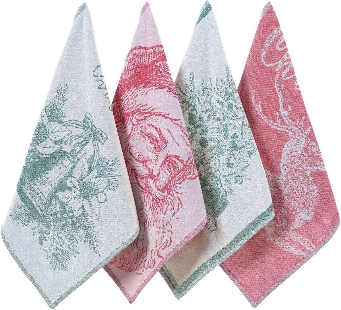 Stylish Garden Vegetables Jacquard Tea Towel Set - 100% Turkish Cotton, Perfect Gift for Any Home - Set of 4 Functional Kitchen Dish Towels - Image 1
