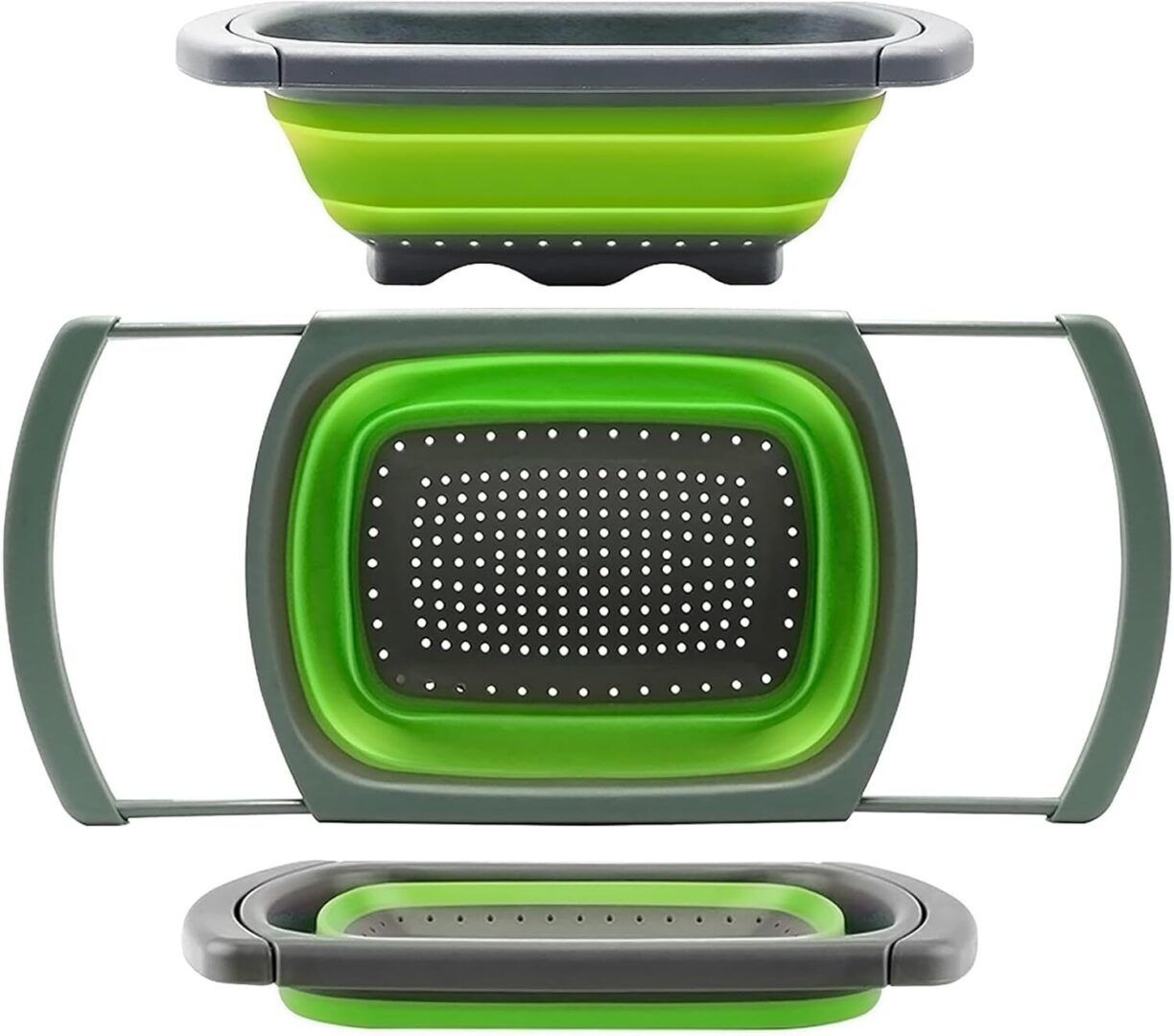 Collapsible  Colander Strainer - 6 Quart Over-the-Sink Vegetable & Fruit Basket with Extendable Handles - Essential Kitchen Tool - Image 1