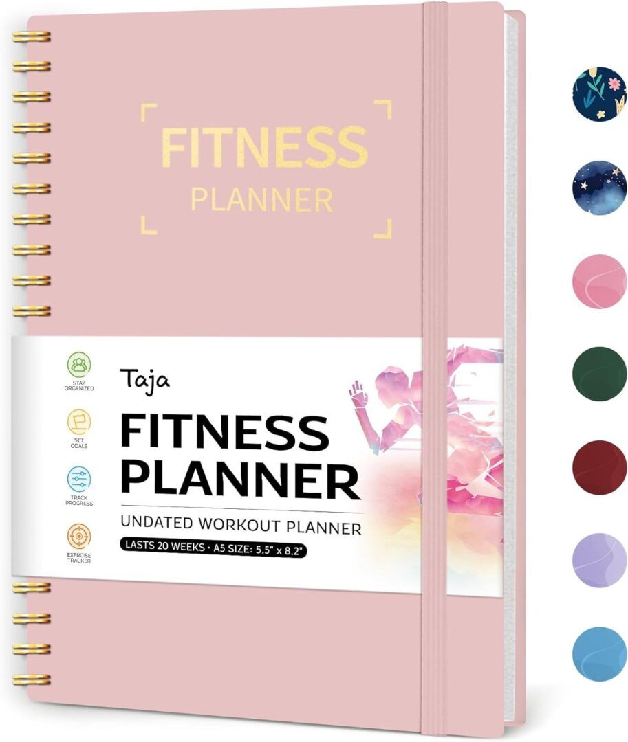 Fitness Workout Journal for Women & Men, A5(5.5" X 8.2") Workout Log Book Planner for Tracking, Progress, and Achieving Your Wellness Goals-Pink - Image 1