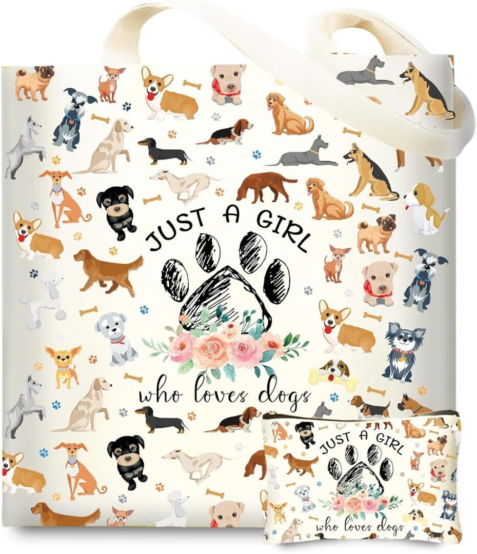 1e81185cad6eaf20ac306d05f1e1e0c6.jpg Adorable Reusable Grocery Bag for Dog Lovers - Perfect Gift for Dog Moms, Sisters, and Friends! - Image 1