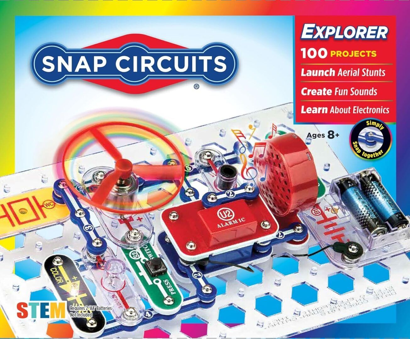 a8759c0c0b62b5c748810c7a3747395b.jpg Jr. SC-100 - Ultimate Electronics Exploration Kit for Kids 8+, 100+ Projects & Full Color Manual, STEM Fun with 28 Parts! - Image 1