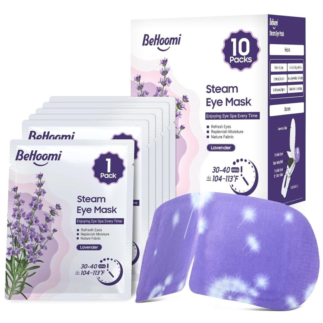 Indulge in Relaxation: 10-Pack Lavender Scented Steam Eye Masks - Self-Heating Disposable Spa Compress for Ultimate Eye Comfort & Travel Essentials - Image 1