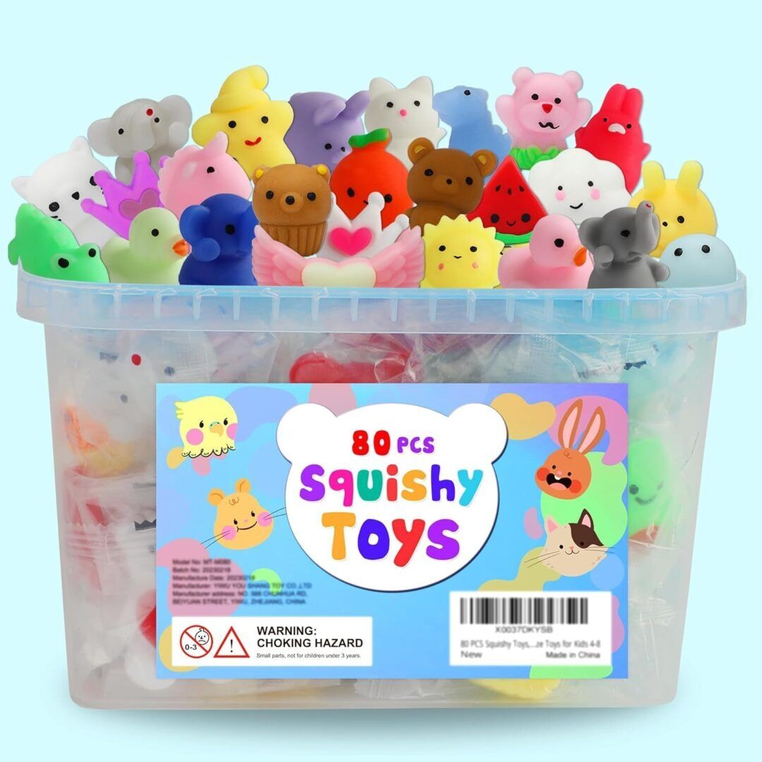80Pcs Kawaii Squishies - Fun Fidget Sensory Toys for Kids 4-8, Perfect Birthday Gifts & Party Favors, Ideal for Goodie Bags, Christmas Stocking Stuffers, and Classroom Prizes! - Image 1