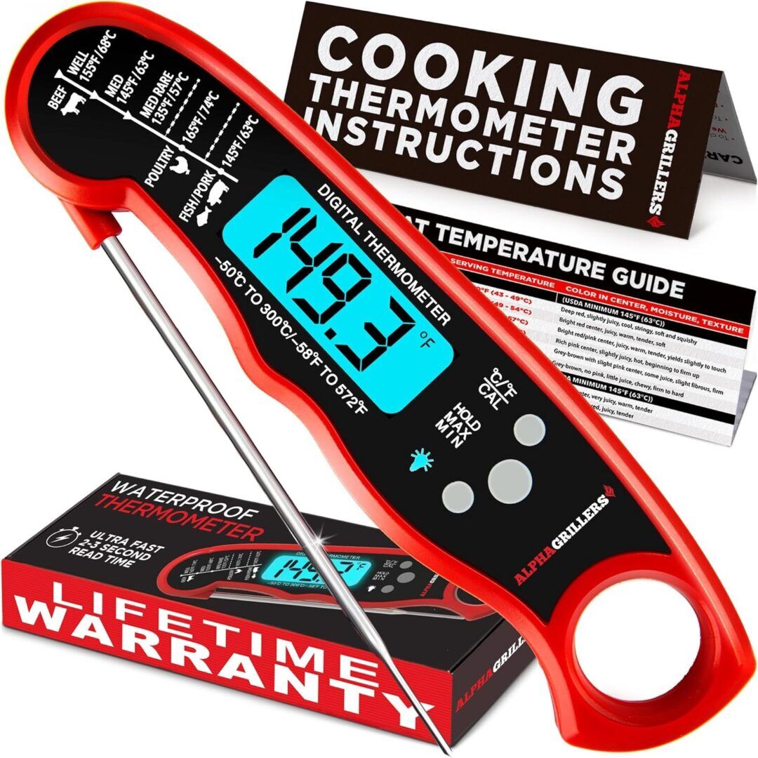 Meat Thermometer Digital - Instant Read Food Thermometer for Cooking and Grilling Stocking Stuffers for Men Christmas Gifts for Men - Image 1