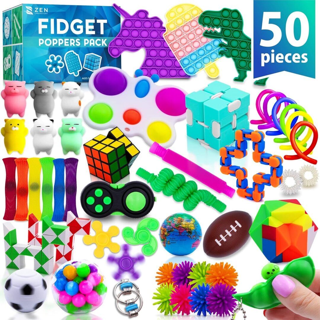 Ultimate 50-Piece Fidget Toy Pack – Perfect Party Favors, Stocking Stuffers & Classroom Prizes for Kids Ages 8-12! - Image 1