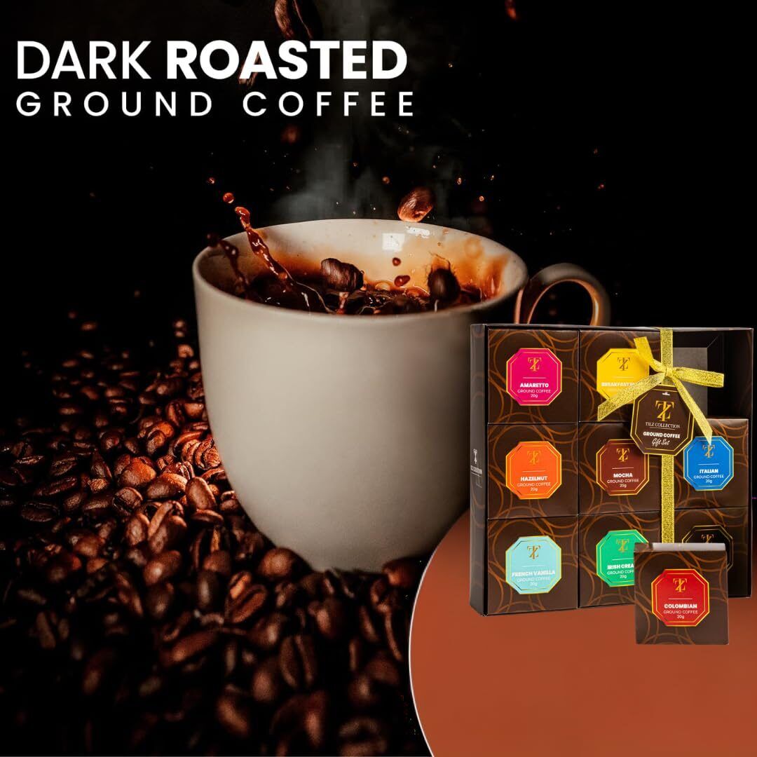 Gourmet Coffee Gift Set - 9 Ground Coffee Assortment Sampler for Coffee Lovers - Perfect Gift Basket for Men and Women - Image 1