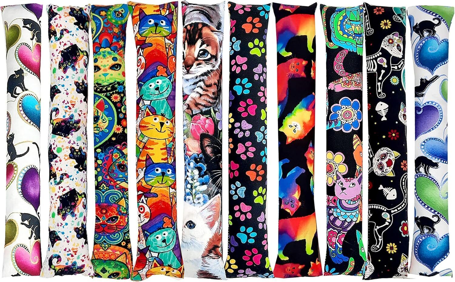 da0825d055dff977df19a9426835ed20.jpg Deluxe Cat Kicker Toy Set - 11" Catnip Sticks (Set of 2) - 20 Fun Designs for Indoor Cats - Perfect Christmas Gift - Made in USA - Image 1