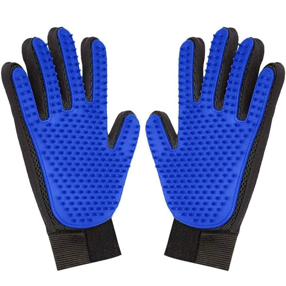 614756b33bca75a8c65a9feac12fe6ee.jpg 1 Pair Pet Grooming Glove,Gentle Deshedding Brush Glove Hair Remover Brush for Dogs,Cats & Horses with Long & Short Fur - Image 1
