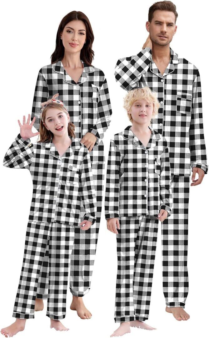 Cozy Christmas Family Matching Pajamas Set - 100% Cotton Holiday Sleepwear for Adults & Kids - Image 1