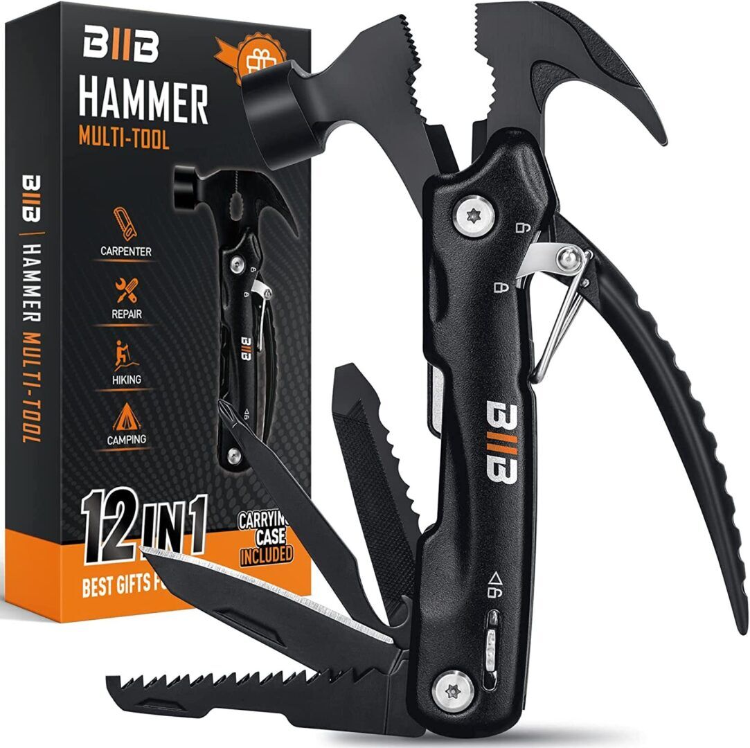 12-in-1 Hammer Multitool - Perfect Stocking Stuffer for Men, Ideal Christmas Gift for Dad, Husband, and Camping Enthusiasts! - Image 1