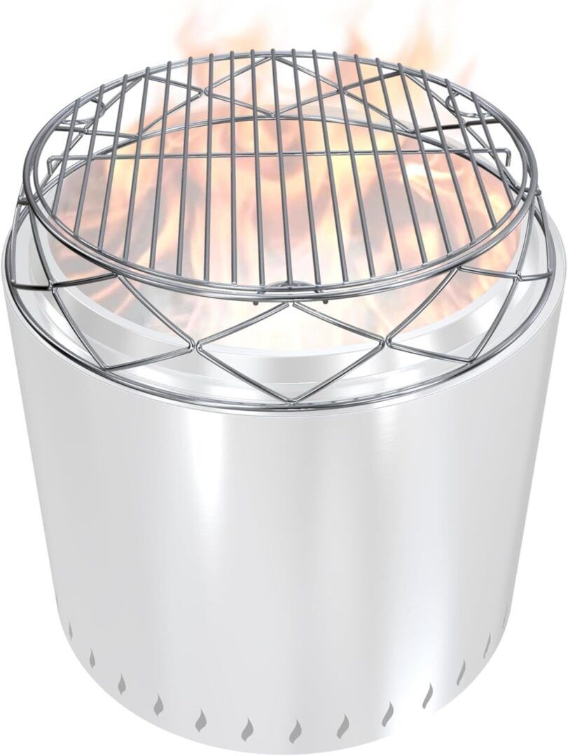 Premium Fire Pit Accessory Set for 19.5 Inch Solo Stove Bonfire - Stainless Steel Stand and Grill Cooking Grate for Enhanced Outdoor Gatherings - Image 1