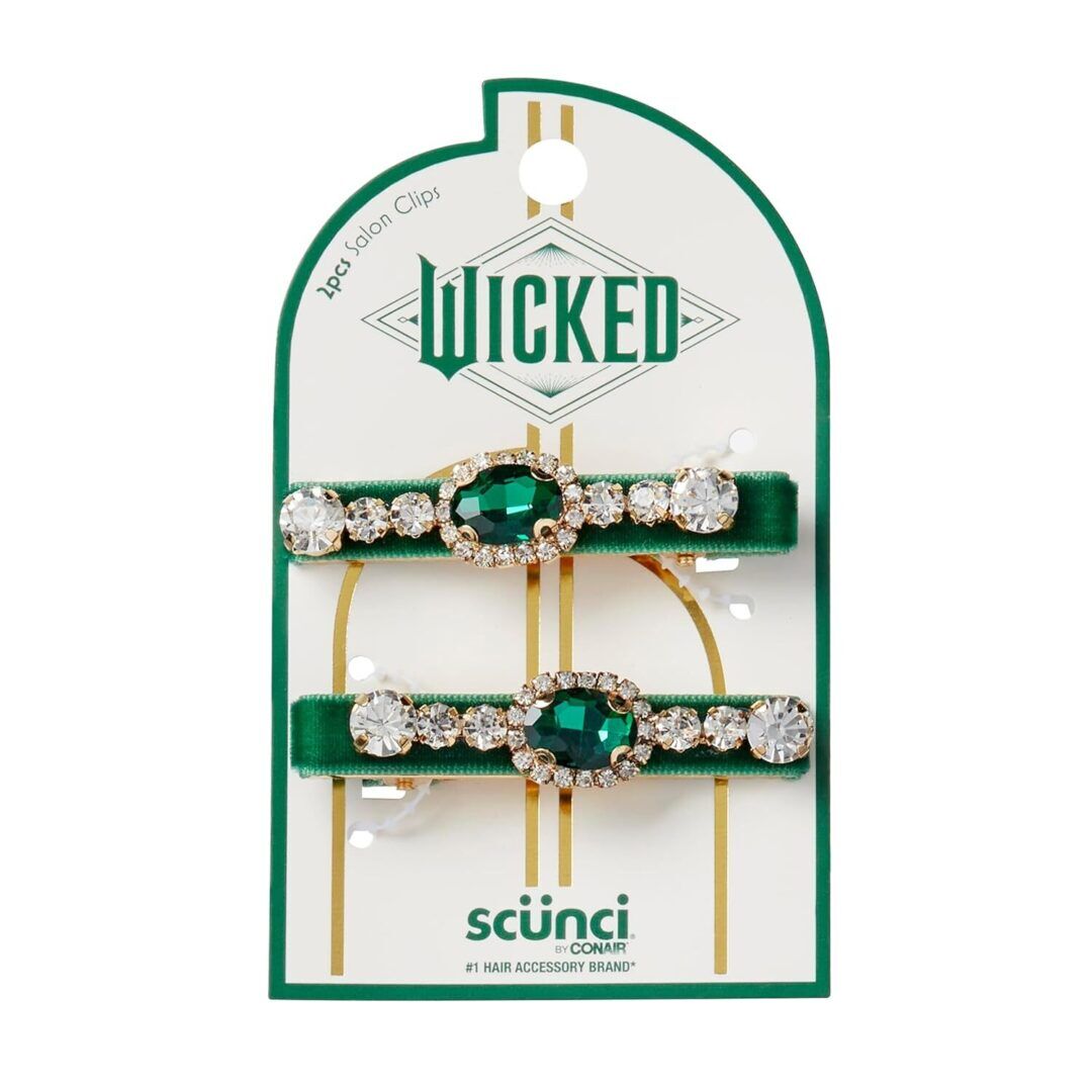 Wicked Emerald City Rhinestone Hair Clips - Glamorous Accessories for Women - Perfect Gift Set - Scunci by  - 2 Pack - Image 1