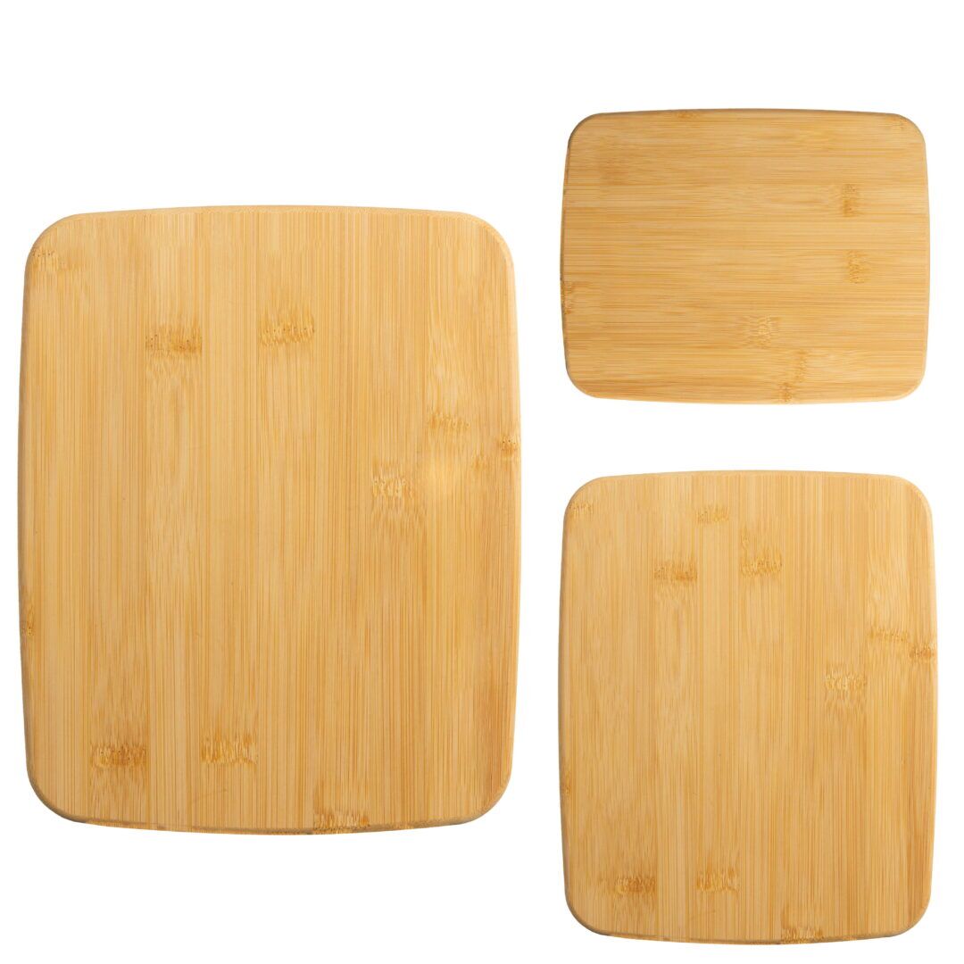 3-Piece Bamboo Cutting Board Set - Natural Bamboo, Includes Large (14" x 11"), Medium (10" x 8"), and Small (8" x 5.5") Boards - Image 1