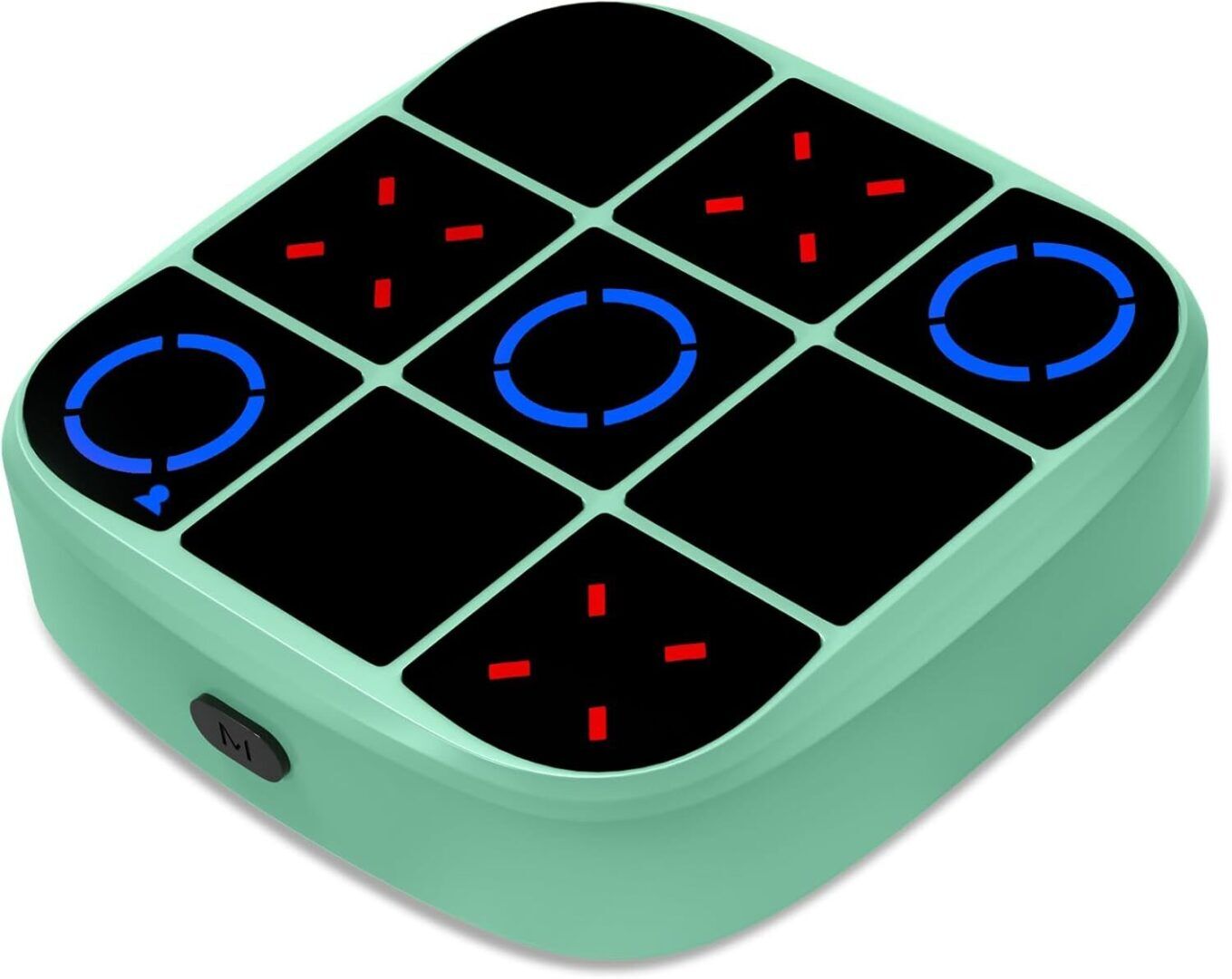 4-in-1 Electronic Tic-Tac-Toe Bolt Game - Portable Puzzle Console for Kids & Adults, Perfect for Travel & Memory Growth (Cyan) - Image 1